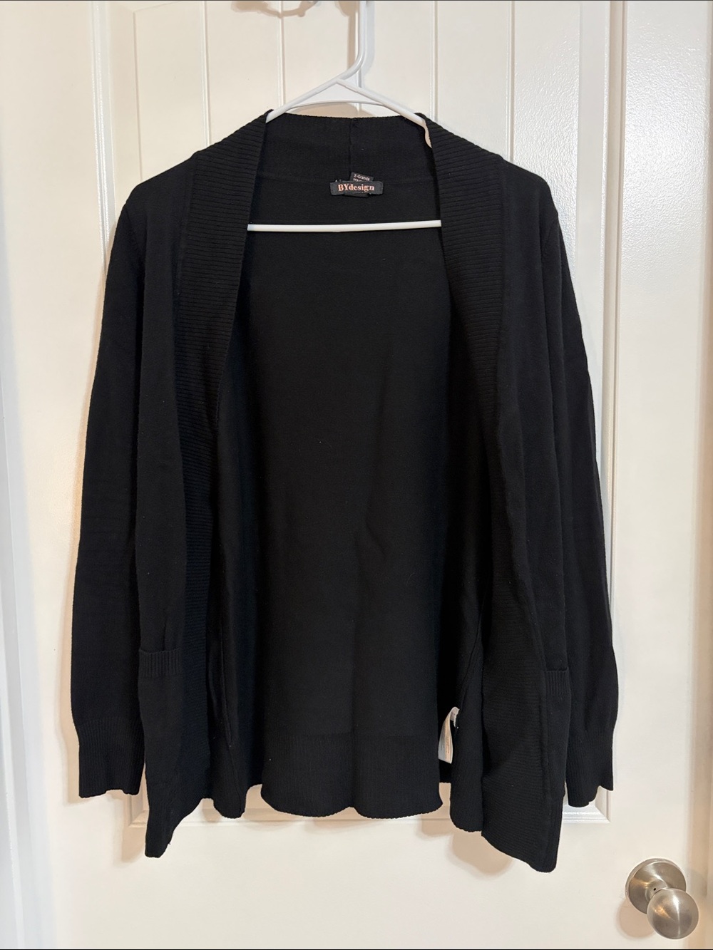 BYDesign Black Open-Front Women's Cardigan